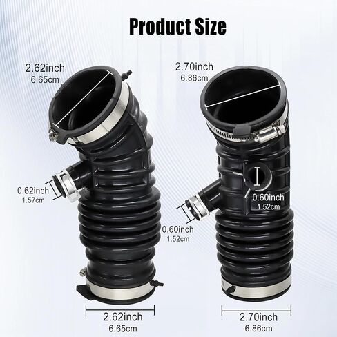16576-JK21A Left & Right Rear Engine Air Intake Hose Tube Compatible with Infiniti G35 2007 2008 3.5L V6 Compatible with Infiniti EX35 2008-2012 16576-JK21B 16576-JK20A 16576-JK20B (2PCS) in Saudi Arabia