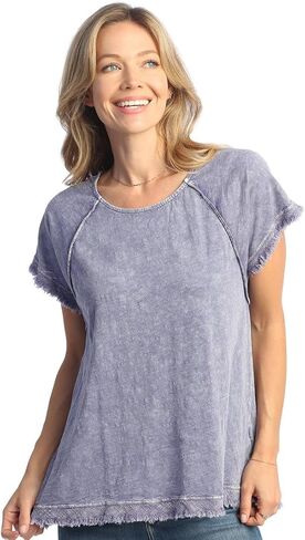 Jess & Jane Raglan Short-Sleeve Gauze Top - M115 in Saudi Arabia