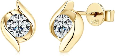 925 Sterling Silver Moissanite Stud أقراط ، 0.5 CT D Color VVS1 Round Round Diamond Miamond Hypoallergenic أقراط للنساء والرجال in Kuwait