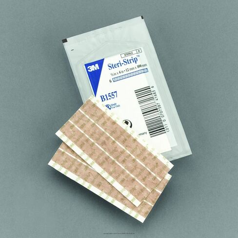 3M STERI-STRIP BLEND TONGE SINGE SIZE-SIZE: 1/2 "× 4" (12 × 100 مم): التغليف: 6 شرائط / مظروف-UOM = كل 1 in Saudi Arabia