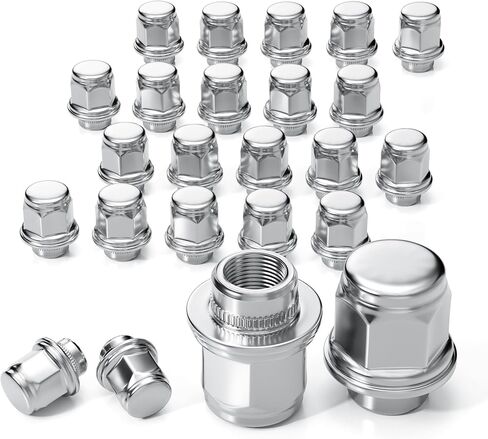 20pcs M12x1.25 Lug Nuts 1.46 "(37mm) الارتفاع 13/16" Hex (21mm) ، مصنع واحد من مصنع Chrome Wheels Mag Nuts - متوافق مع Nissan Infiniti ، Chrome in Saudi Arabia