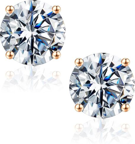 Smilest 0.6-4ct areal أقراط Moissanite للنساء ، D Color VVS1 Clarity Lab التي تم إنشاؤها عن أقراط Moissanite 14K أبيض صفراء روز أسود روثينيوم Gold Vermeil 4-PRONG MOISSANITE STUR in Kuwait