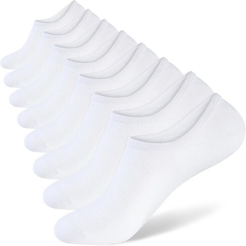 8 Pairs Mens 100% Cotton Non Slip No Show Socks, Low Cut Casual Invisible Socks. in Kuwait