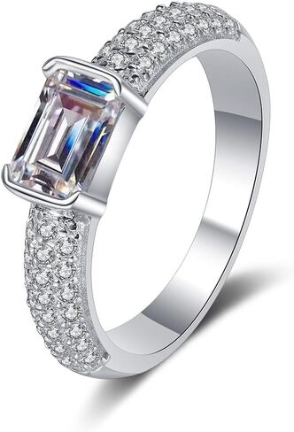 Women's Engagement Rings in 14K Gold | Radiant Emerald Cut 1 Carat Diamond Ring | D-color Ideal Cut VVS1 Clarity | Ideal for a Romantic Engagement in Saudi Arabia