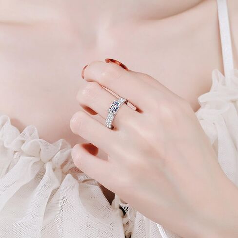 Women's Engagement Rings in 14K Gold | Radiant Emerald Cut 1 Carat Diamond Ring | D-color Ideal Cut VVS1 Clarity | Ideal for a Romantic Engagement in Saudi Arabia