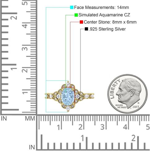 OMRANII Halo Vintage Inspired Art Deco Oval Shaped Engagement Wedding RingSimulated Cubic Zirconia Stones 925 Sterling Silver in Saudi Arabia