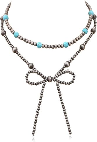 Gold Layered Necklace for Women Trendy,Dainty Bow Heart Pendant Necklace for Women Gold Christmas Jewelry in Kuwait