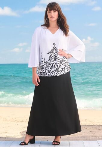 Roaman's Women's Plus Size Size Ultrasmooth Maxi Skirt in Kuwait