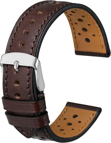 فرقة ساعة جلدية حقيقية مثقبة ، 18 ملم 20 مم 22 مم زاحف لامع زاحف حزام للرجال والنساء in Kuwait