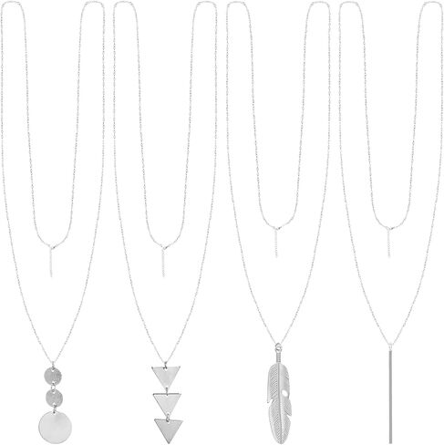 6pcs قلادات الذهب الطويلة للنساء بيان طويل السترة ستاس زقاق شرابة قلادة الرقبة مجموعة المجوهرات هدايا النساء in Kuwait