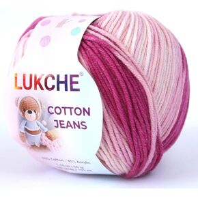 Cotton Jeans Yarn, 55% Cotton 45% Acrylic, Amigurumi Yarn, Soft Cotton Yarn for Crochet and Knitting, 1.76 Oz (50 Gr) / 180 Yards (165 Mt), (Dark Grey) 1 in Kuwait