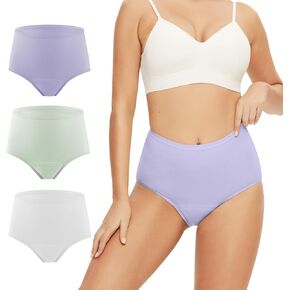 BATTEWA Oeko-TEX Certified Incontinence Underwear for Women Cotton Leak Proof Panties Bladder Leakage Protective Briefs Absorbent 50ML (Purple, X-Large, 3-Pack) in Saudi Arabia