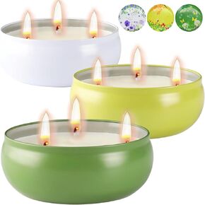 Citronella Candles Outdoor, Large Citronella Candle Set 3, 12 oz 3 Wick Citronella Oil Candle, Natural Soy Wax, 240 Hour Burn Time, Summer Candle for Patio Yard Home Garden Camping Fishing in Saudi Arabia