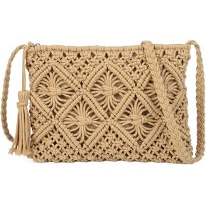 Gladdon Bohemian Small Crossbody Bag for Women Stylish Woven Shoulder Purses with Tassel in Kuwait