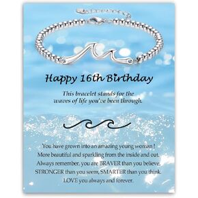 هدايا عيد ميلاد للنساء أمي زوجة الجدة ابنة صديقها أفضل أخت ، هدايا سوار موجة فضية لأفكار هدايا عيد ميلاد المرأة ، موجات الحياة التي نواجهها معا هدية in Kuwait