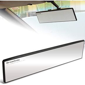 EPARTS-GOGOGO Universal Broadway 300mm 12 Inch Clear Interior Flat Wide Angle Reduce Blind Spot Clip On Rear View Mirror in Kuwait