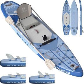 City Park 12'×35" Extra Wide Paddle Board with Seat, One-Stop Premium SUP Board Gears, Tailored 5 Fins, Stable Inflatable Stand Up Paddle Boards for Youth/Adults of All Levels in Kuwait