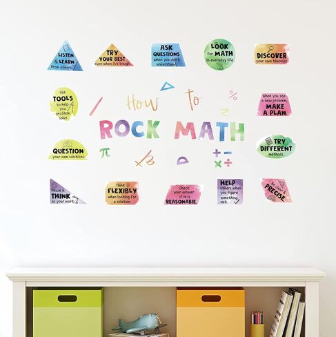 IARTTOP School Wall Decal, Stay Positive Colorful Polka Dots Wall Stickers, Inspirational Quote Sticker, Chemistry Proton Wall Art for Classroom Artwork Middle School Decor in Kuwait