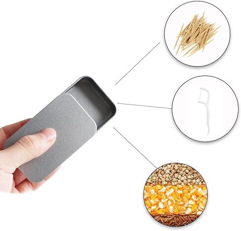 2 Pcs Mini Metal Slide Top Tin Containers, 3.15 x 1.97 x 0.59 Inches, Small Rectangular Containers, storage box for Candies, Jewelry, Crafts, Survival Kits(White) in Saudi Arabia