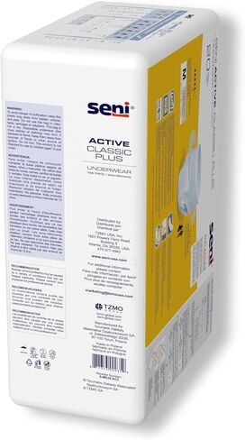 SeNi Active Classic Plus Insisex Comple Besonntaintwear ، Size X-Large (47 "-63") ، 56 Count (4 عبوات من 14) ، امتصاص معتدل ، ملابس داخلية يمكن التخلص منها مع طبقات للدموع للرجال والنساء in Kuwait
