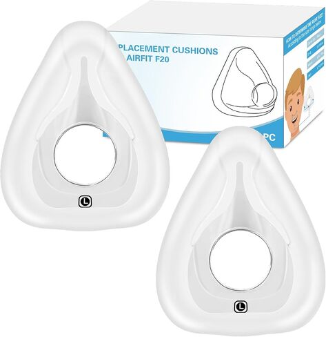 2 عبوات استبدال وسادة ل erfit resmed F20 ، والتوافق مع orignal Airfit F20 Frame والكوع ، واستبدال وسادة قناع CPAP الوجه الكامل ، وذاتية ودائمة ، وغطاء الأنف والفم ، والمتوسطة in Kuwait