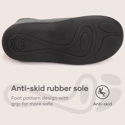 ULTRAIDEAS Women’s Cozy Faux Sherpa Fleece Slippers with Drawstring, Memory Foam Closed Back House Shoes with Nonslip Rubber Sole for Indoor and Outdoor（Black Grey, Size 10） in Kuwait