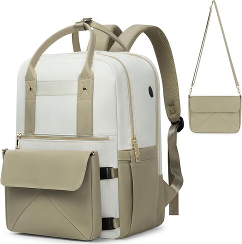 حقيبة ظهر للنساء ، 15.6 بوصة حقيبة على ظهره على محمول مع ميناء USB ، حقائب المعلم الممرضة في العمل ، أكياس الكتب الكلية للمدرسة ، حزمة نهارية غير رسمية للسفر ، أبيض أسود in Kuwait