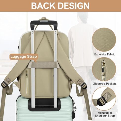 حقيبة ظهر للنساء ، 15.6 بوصة حقيبة على ظهره على محمول مع ميناء USB ، حقائب المعلم الممرضة في العمل ، أكياس الكتب الكلية للمدرسة ، حزمة نهارية غير رسمية للسفر ، أبيض أسود in Kuwait