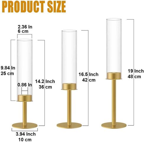 4set 12pc Gold Hurricane Candle Holders,Taper Candle Holders Candlestick Holders Wedding Table Centerpiece Decoration Christmas Party in Saudi Arabia