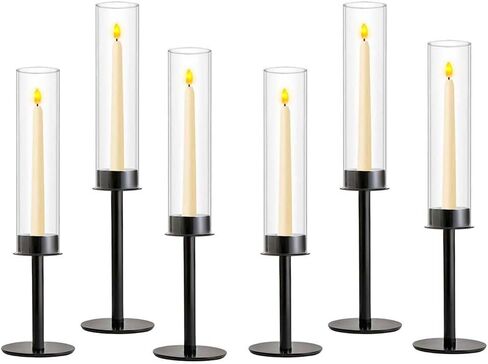 4set 12pc Gold Hurricane Candle Holders,Taper Candle Holders Candlestick Holders Wedding Table Centerpiece Decoration Christmas Party in Saudi Arabia