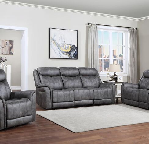 Comfortable Gray - Power Footrest and, Concealed Cupholders, Built-in Console Storage Transitional & in Armrest Console, in Saudi Arabia