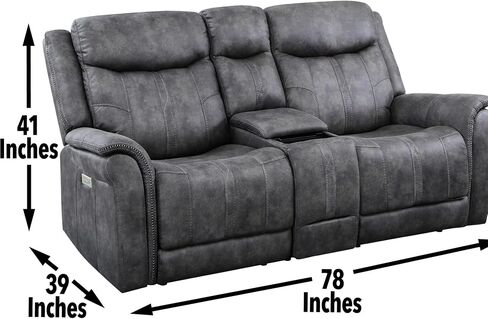 Comfortable Gray - Power Footrest and, Concealed Cupholders, Built-in Console Storage Transitional & in Armrest Console, in Saudi Arabia