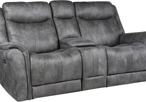 Comfortable Gray - Power Footrest and, Concealed Cupholders, Built-in Console Storage Transitional & in Armrest Console, in Saudi Arabia