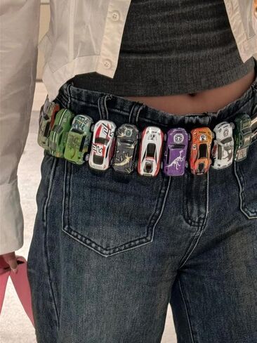 Richtrue Toy Car Cute Y2K Belt Retro Vintage 2000s Bucky Belts Women Trendy Goth Association Emo Grunge Streetwear in Kuwait