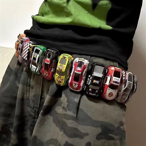 Richtrue Toy Car Cute Y2K Belt Retro Vintage 2000s Bucky Belts Women Trendy Goth Association Emo Grunge Streetwear in Kuwait
