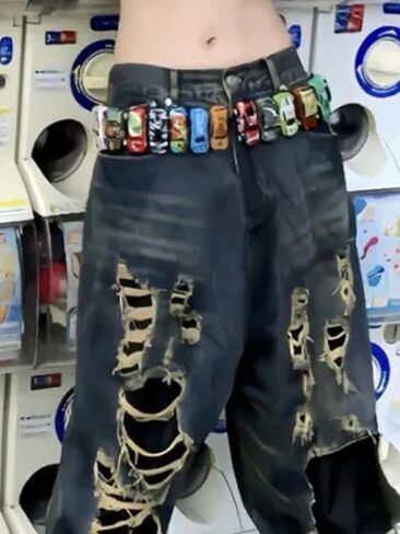 Richtrue Toy Car Cute Y2K Belt Retro Vintage 2000s Bucky Belts Women Trendy Goth Association Emo Grunge Streetwear in Kuwait