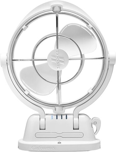 Sirocco II™ Fan from by Caframo. 12V/24V Auto-Sensing DC, Omnidirectional Low-Power Draw Fan for Boats and RVs. Hardwire Installation Required. Made in Canada. Black. in Saudi Arabia