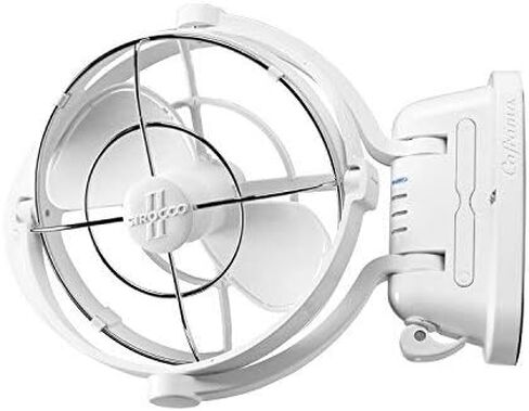Sirocco II™ Fan from by Caframo. 12V/24V Auto-Sensing DC, Omnidirectional Low-Power Draw Fan for Boats and RVs. Hardwire Installation Required. Made in Canada. Black. in Saudi Arabia