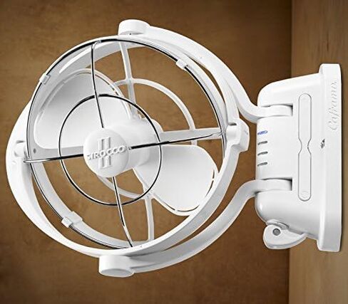 Sirocco II™ Fan from by Caframo. 12V/24V Auto-Sensing DC, Omnidirectional Low-Power Draw Fan for Boats and RVs. Hardwire Installation Required. Made in Canada. Black. in Saudi Arabia