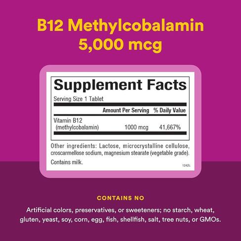 Natural Factors, Vitamin B12 Methylcobalamin 1000 mcg, Chewable Support for Energy and Immune Health, Vegetarian, Gluten Free, 90 tablets (90 servings) in Saudi Arabia