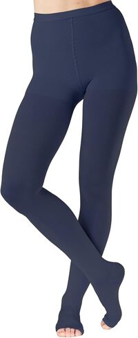 Opaque Compression Tights for Women 20-30mmHg - Graduated Support Compression Stockings with Open Toe for Lymphedema, Diabetic, Swelling, Arthritis - Navy, 2X-Large - A214NV5 in Saudi Arabia