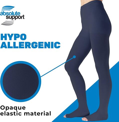 Opaque Compression Tights for Women 20-30mmHg - Graduated Support Compression Stockings with Open Toe for Lymphedema, Diabetic, Swelling, Arthritis - Navy, 2X-Large - A214NV5 in Saudi Arabia