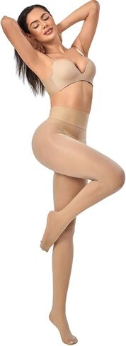 2 Pairs Indestructible Tights for Women，Shiny Pantyhose High Waist Plus Size Tights Ultra-Soft in Kuwait