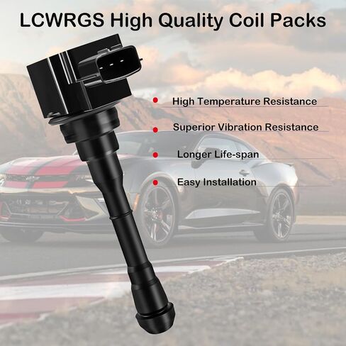 Set of 4 Ignition Coil Pack & Spark Plugs Fits for Nissan Juke 1.6 Turbo L4 2011 2012 2013 2014 2015 2016 2017 1.6L Coils Spark Plugs Replaces# UF659 224481KC0A in Saudi Arabia