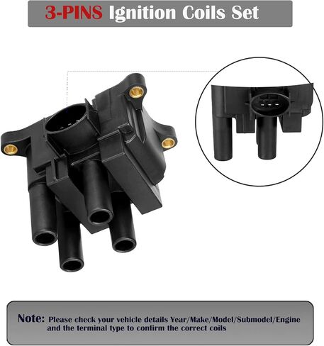 Ignition Coils Fits for 2.0 2.3 L4 Ford Focus Ranger Mazda 6 2003 2004 2005 2006 2004 2008 2009 2010 2011 Coil Packs Replace# DG474 DG489 DG506 FD497 in Saudi Arabia