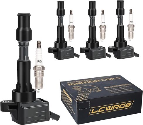 Set of 4 Ignition Coil Pack and Spark Plug Fits for 2.0 2016 2017 2018 2019 2020 2021 Hyundai Elantra Kona Sonata V-eloster Kia Forte Optima Soul 2.0L Replaces# UF816 in Saudi Arabia