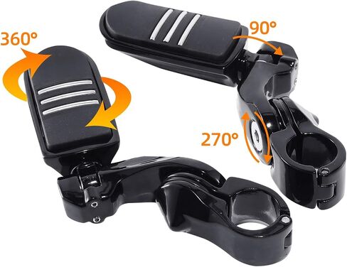 TCMT Highway Pegs Fit For Harley Touring Road King Street Glide Road Glide Electra Glide Softail Sportster Dyna with 1.25" Engine Guards in Saudi Arabia