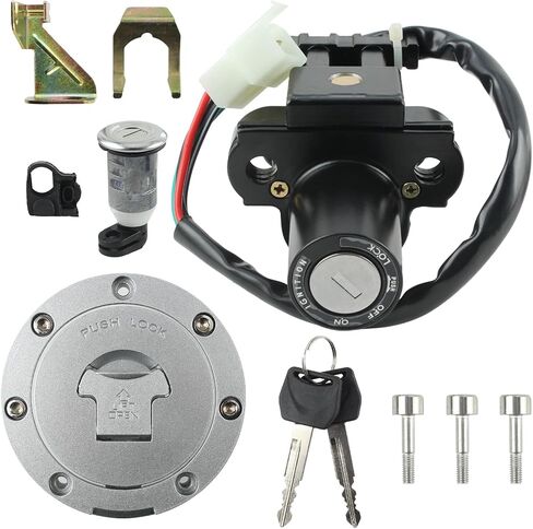 Motoall Ignition Lock Switch Cap Cap Cap Lock Set Set Set Metaluced Fit لـ Honda CBR600RR CBR900RR CBR600F4I CBR1000RR CBR1100XX CBR929RR CBR954RR in Saudi Arabia