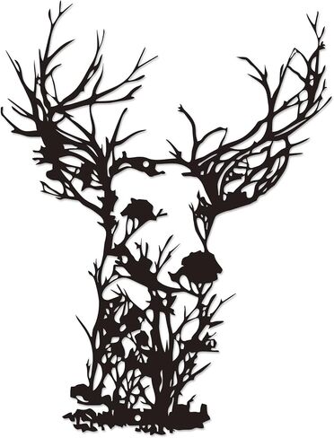 Xedatric Deer Head Metal Wall Art-Ruby-Rustic Hunting Hunting Lodge Decor ، Farmhouse Indoor/Outdoor Metal Sculpture لغرفة المعيشة ، المقصورة ، الفناء in Kuwait