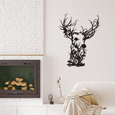 Xedatric Deer Head Metal Wall Art-Ruby-Rustic Hunting Hunting Lodge Decor ، Farmhouse Indoor/Outdoor Metal Sculpture لغرفة المعيشة ، المقصورة ، الفناء in Kuwait